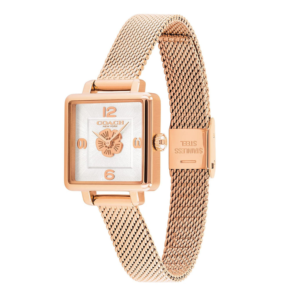Coach Cass White Dial Rose Gold Mesh Bracelet Watch for Women - 14503698 Buy Now By Coach