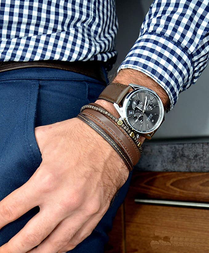 Hugo Boss Champion Grey Dial Brown Leather Strap Watch for Men - 1513815 Buy Now By Hugo Boss