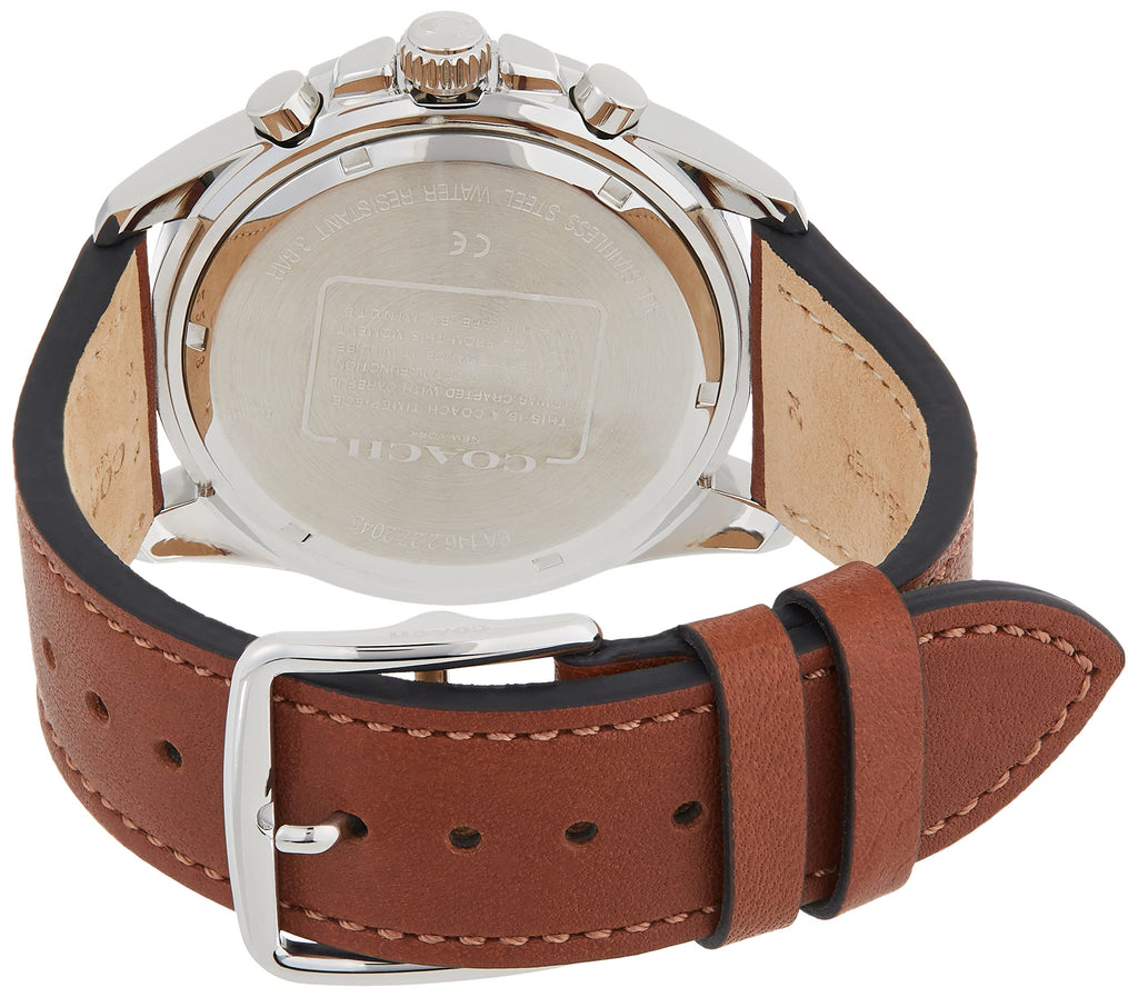 Coach Kent Chronograph Blue Dial Brown Leather Strap Watch for Men - 14602560 Buy Now By Coach