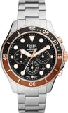 Fossil FB-03 Chronograph Black Dial Silver Steel Strap Watch for Men - FS5768 Buy Now By Fossil