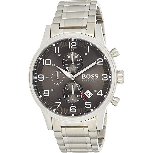 Hugo Boss Aeroliner Black Dial Silver Steel Strap Watch for Men - 1513181 Buy Now By Hugo Boss