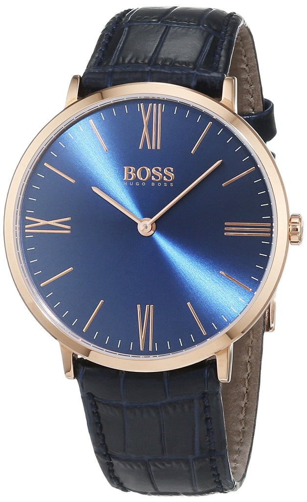 Hugo Boss Jackson Blue Dial Black Leather Strap Watch for Men - 1513371 Buy Now By Hugo Boss