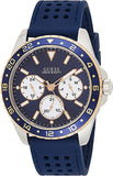 Guess Odyssey Multifunction Blue Dial Blue Rubber Strap Watch For Men - W1108G4 Buy Now By Guess
