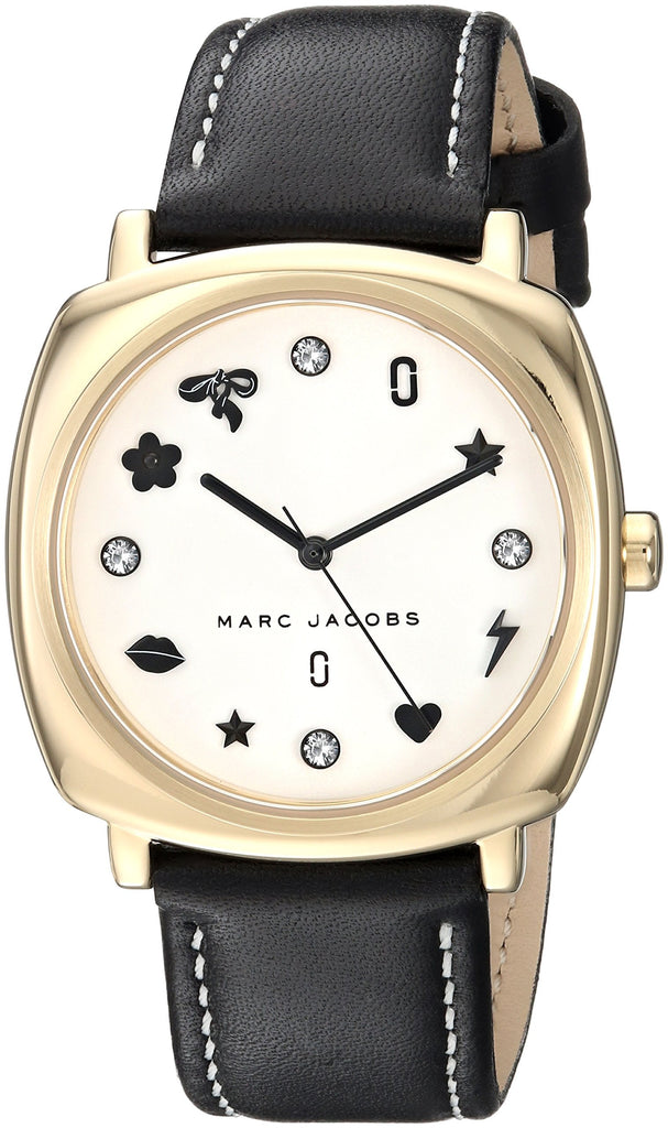 Marc Jacobs Mandy White Dial Black Leather Strap Watch for Women - MJ1564 Buy Now By Marc Jacobs