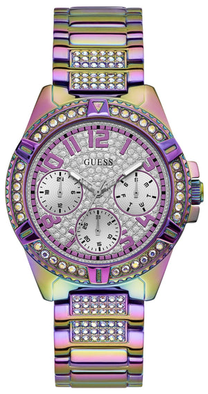 Guess Lady Frontier Diamonds Silver Dial Multicolor Steel Strap Watch for Women - GW0044L1 Buy Now By Guess
