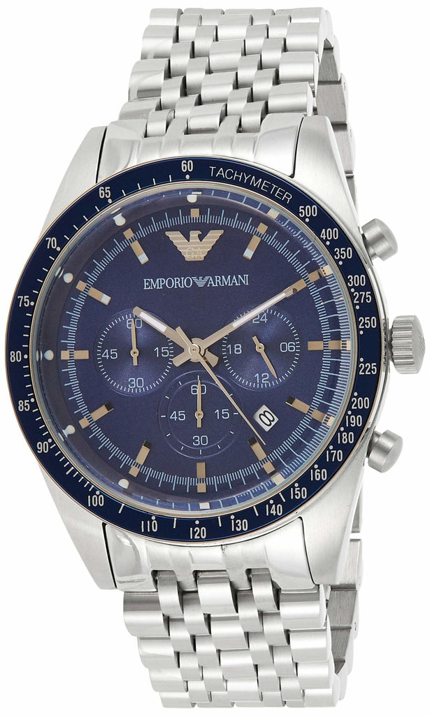 Emporio Armani Sportivo Chronograph Blue Stainless Steel Watch For Men - AR6072 Buy Now By Emporio Armani