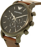 Emporio Armani Classic Chronograph Black Dial Brown Leather Strap Watch For Men - AR1919 Buy Now By Emporio Armani