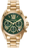 Michael Kors Bradshaw Chronograph Green Dial Gold Steel Strap Watch For Women - MK7257 Buy Now By Michael Kors