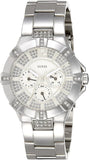 Guess Vista Diamonds Silver Dial Silver Steel Strap Watch for Women - W12080L1 Buy Now By Guess