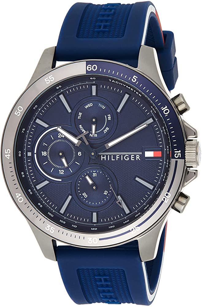 Tommy Hilfiger Bank Blue Dial Blue Rubber Strap Watch for Men - 1791721 Buy Now By Tommy Hilfiger