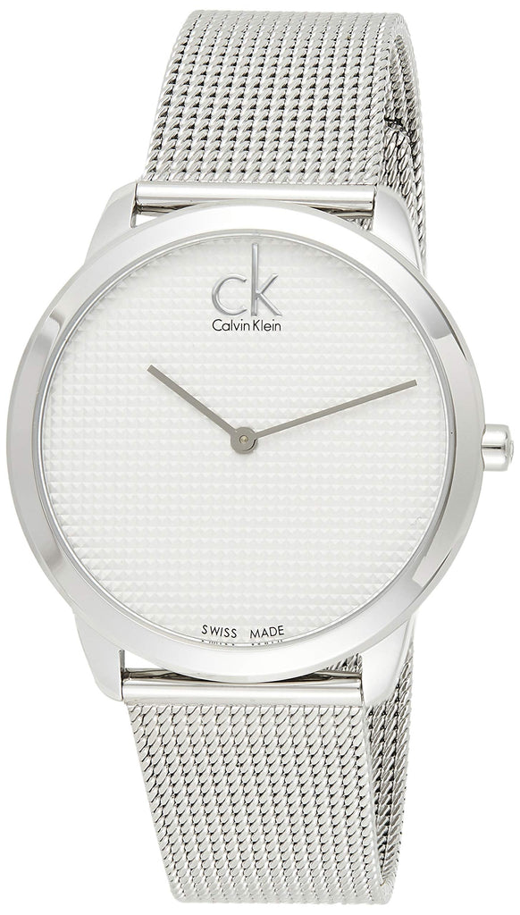 Calvin Klein Minimal White Dial Silver Mesh Bracelet Watch for Men - K3M2112Y Buy Now By Calvin Klein