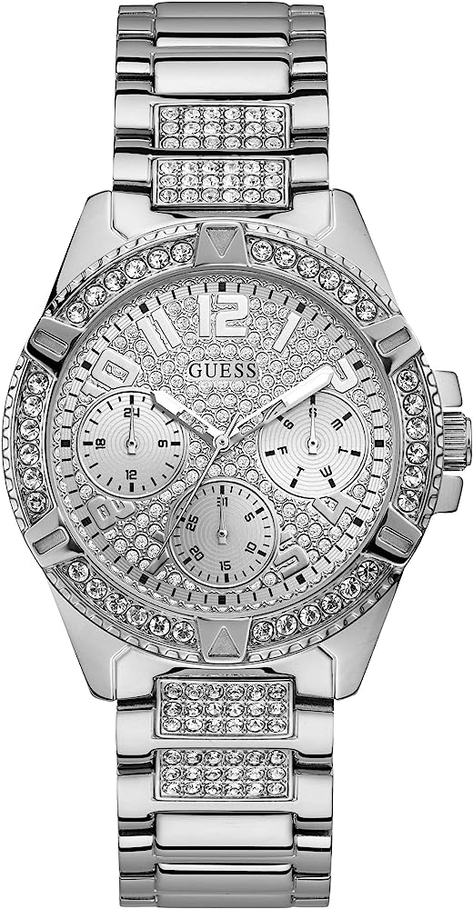 Guess Frontier Diamonds Silver Dial Silver Steel Strap Watch For Women - W1156L1 Buy Now By Guess