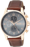 Hugo Boss Navigator Grey Dial Brown Leather Strap Watch for Men - 1513496 Buy Now By Hugo Boss