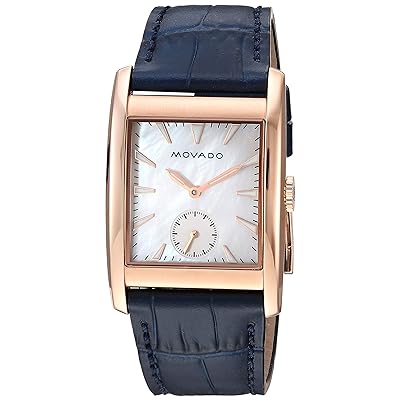 Movado Heritage Mother of Pearl White Dial Blue Leather Strap Watch For Women - 3650052 Buy Now By Movado