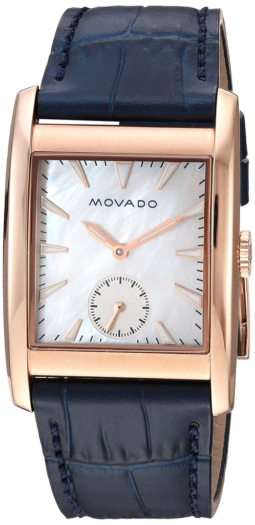 Movado Heritage Mother of Pearl White Dial Blue Leather Strap Watch For Women - 3650052 Buy Now By Movado