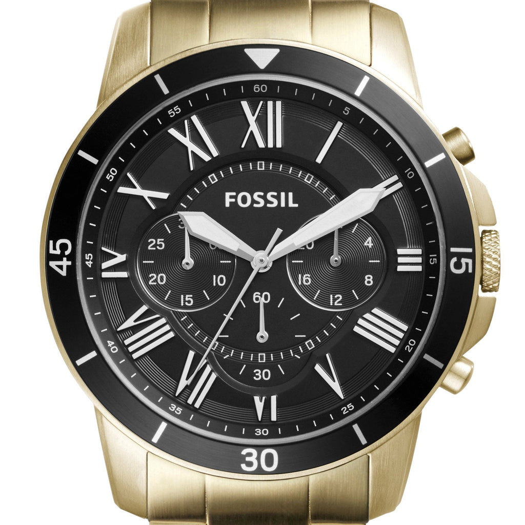 Fossil Inscription Automatic Black Dial Gold Steel Strap Watch for Men - FS5267 Buy Now By Fossil