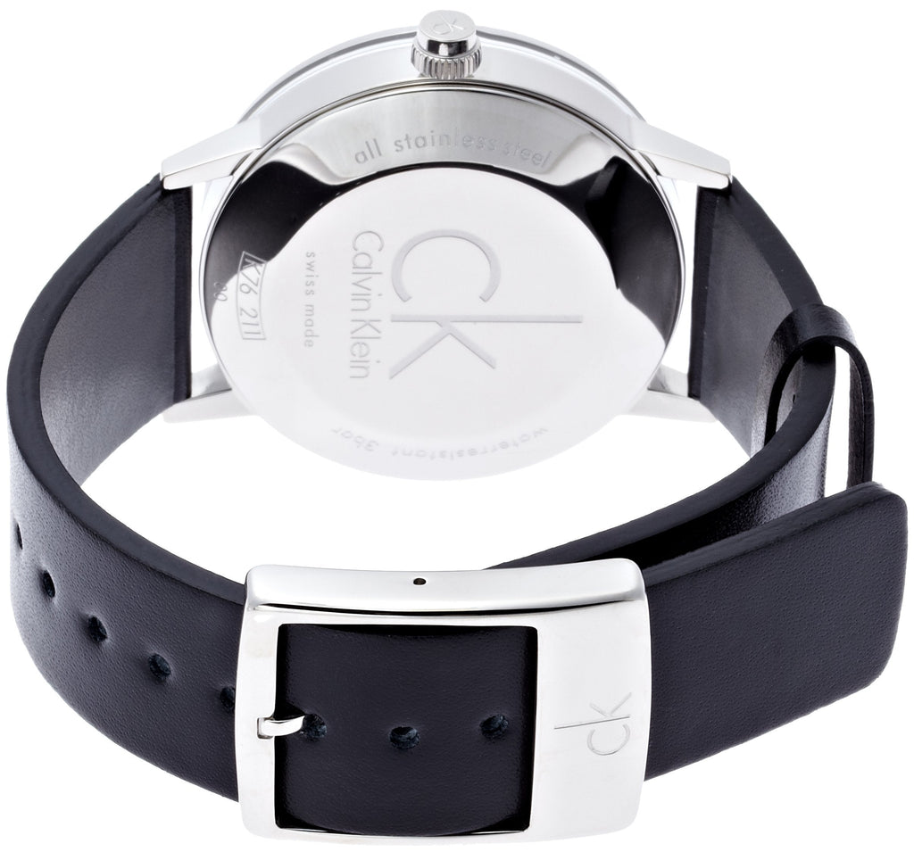 Calvin Klein Minimal Black Dial Black Leather Strap Watch for Men - K7621107 Buy Now By Calvin Klein