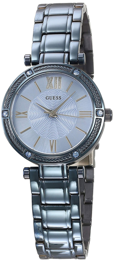 Guess Park Ave Analog Quartz Blue Dial Blue Steel Strap Watch For Women - W0767L4 Buy Now By Guess