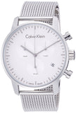 Calvin Klein City Chronograph White Dial Silver Mesh Bracelet Watch for Men - K2G27126 Buy Now By Calvin Klein