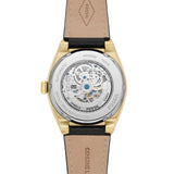 Fossil Everett Automatic Skeleton Black Dial Black Leather Strap Watch for Men - ME3208 Buy Now By Fossil