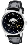 Gucci G-Timeless Moonphase Black Dial Black Leather Strap Watch For Men - YA126327 Buy Now By Gucci