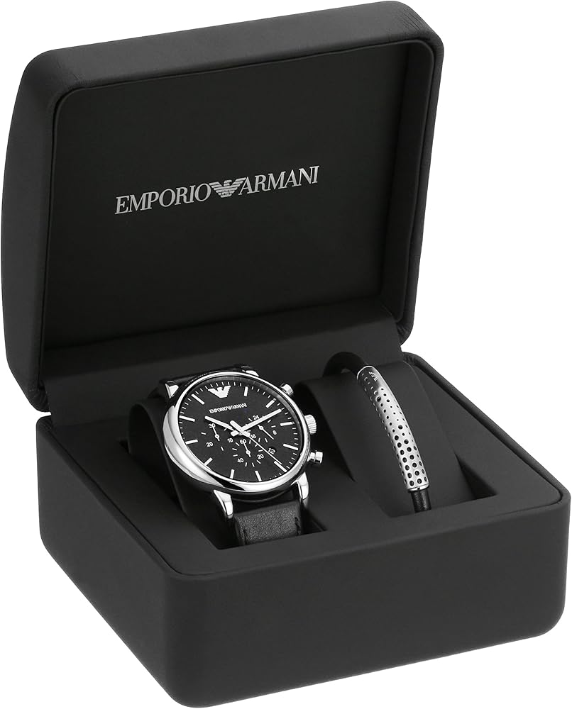 Emporio Armani Dress Analog Black Dial Black Leather Strap Watch For Men - AR8029 Buy Now By Emporio Armani