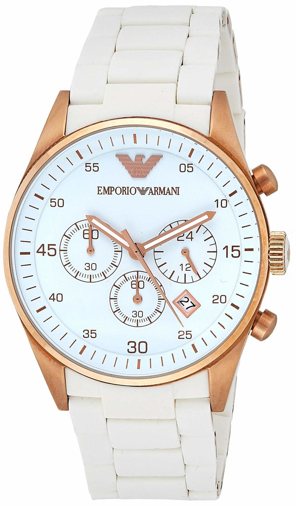 Emporio Armani Sportivo White Dial White Rubber Strap Watch For Men - AR5919 Buy Now By Emporio Armani