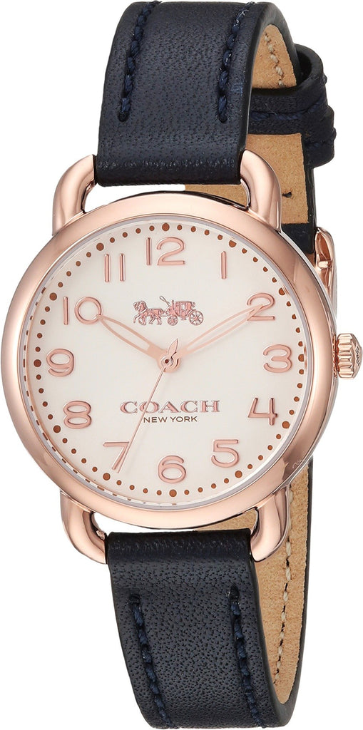 Coach Delancey Ivory Dial Navy Blue Leather Watch For Women - 14502749 Buy Now By Coach