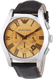 Emporio Armani Valente Chronograph Amber Dial Brown Leather Strap Watch For Men - AR1634 Buy Now By Emporio Armani