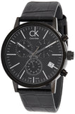Calvin Klein Post Minimal Chronograph Black Dial Black Leather Strap Watch for Men - K7627401 Buy Now By Calvin Klein