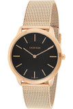 Calvin Klein Minimal Black Dial Rose Gold Mesh Bracelet Watch for Men - K3M22621 Buy Now By Calvin Klein