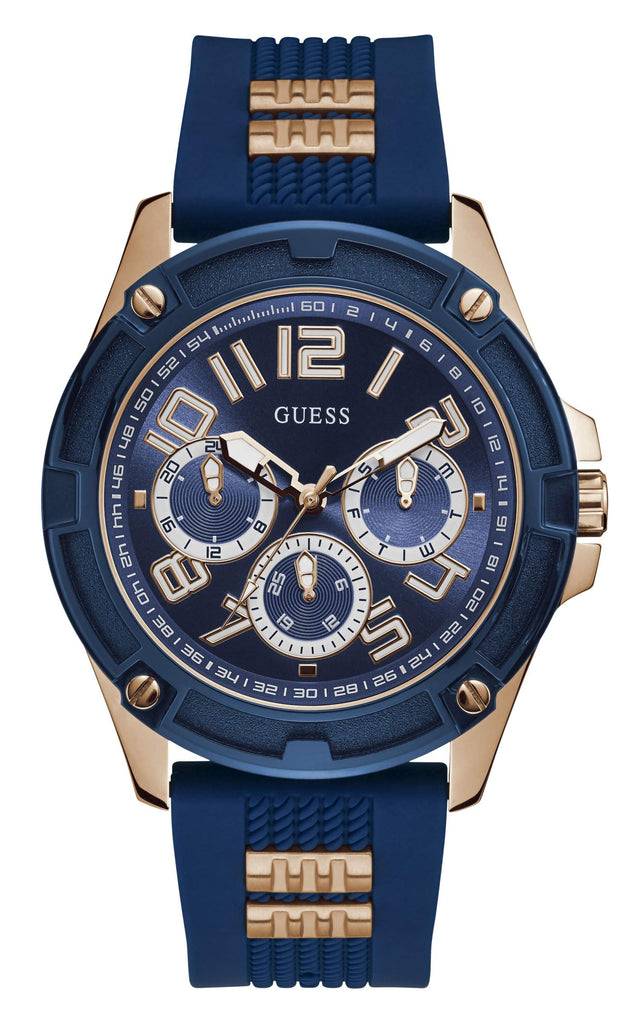 Guess Delta Blue Dial Blue Silicone Strap Watch for Men - GW0051G3 Buy Now By Guess