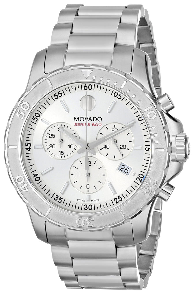 Movado Series 800 Chronograph Silver Dial Silver Steel Strap Watch For Men - 2600111 Buy Now By Movado