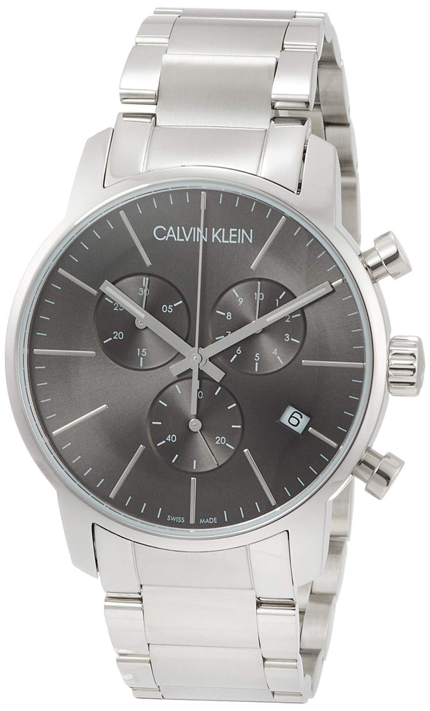 Calvin Klein City Chronograph Black Dial Silver Steel Strap Watch for Men - K2G27143 Buy Now By Calvin Klein