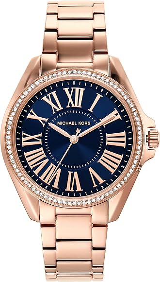 Michael Kors Kacie Three Hand Black Dial Rose Gold Steel Strap Watch for Women - MK6930 Buy Now By Michael Kors