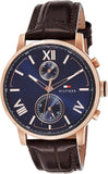 Tommy Hilfiger Aiden Quartz Blue Dial Brown Leather Strap Watch for Men - 1791308 Buy Now By Tommy Hilfiger