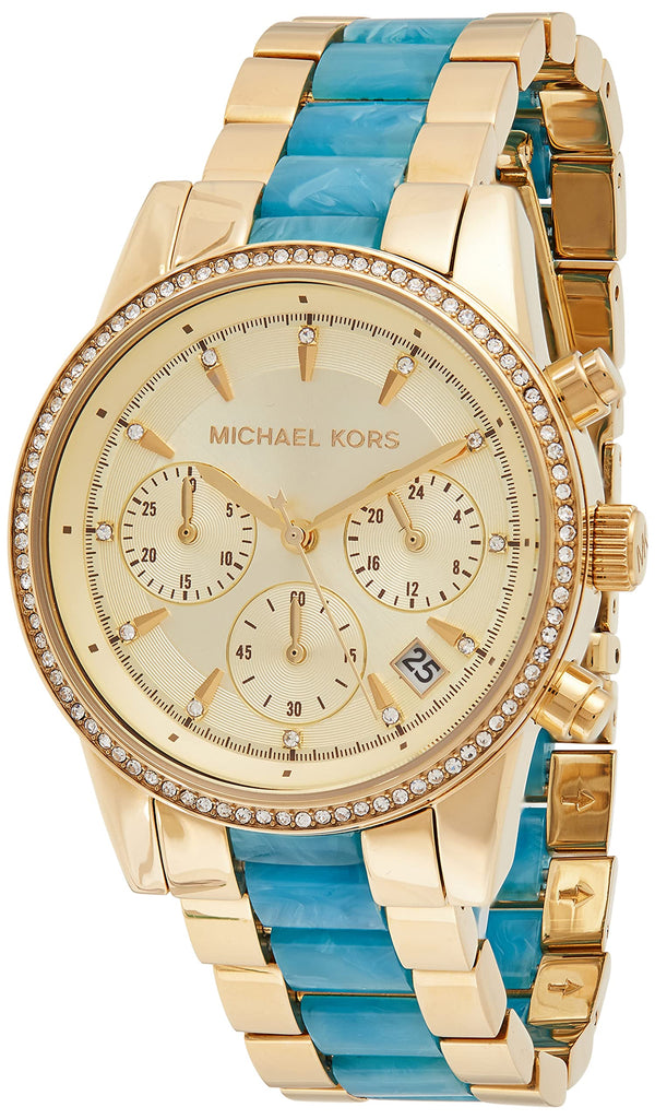 Michael Kors Ritz Gold Dial Two Tone Steel Strap Watch for Women - MK6328 Buy Now By Michael Kors