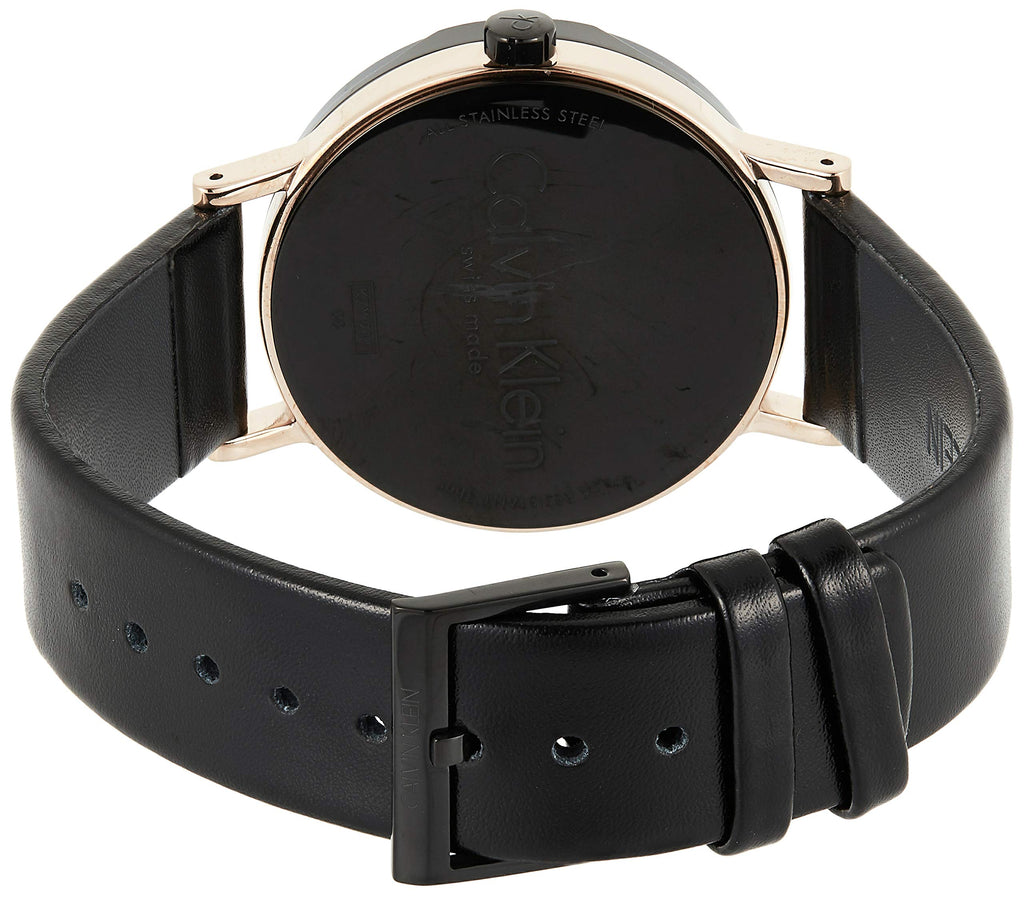 Calvin Klein Boost Black Dial Black Leather Strap Watch for Men - K7Y21TCZ Buy Now By Calvin Klein