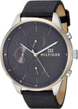 Tommy Hilfiger Chase Chronograph Quartz Grey Dial Black Leather Strap Watch For Men - 1791488 Buy Now By Tommy Hilfiger