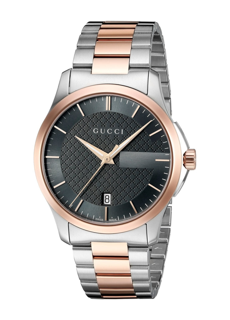 Gucci G Timeless Grey Dial Two Tone Steel Strap Watch For Men - YA126446 Buy Now By Gucci