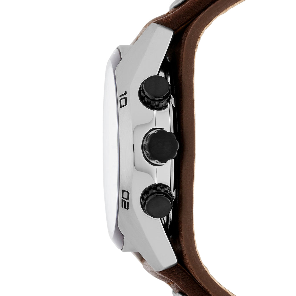Fossil Coachman Chronograph White Dial Brown Leather Strap Watch for Men - CH2890 Buy Now By Fossil