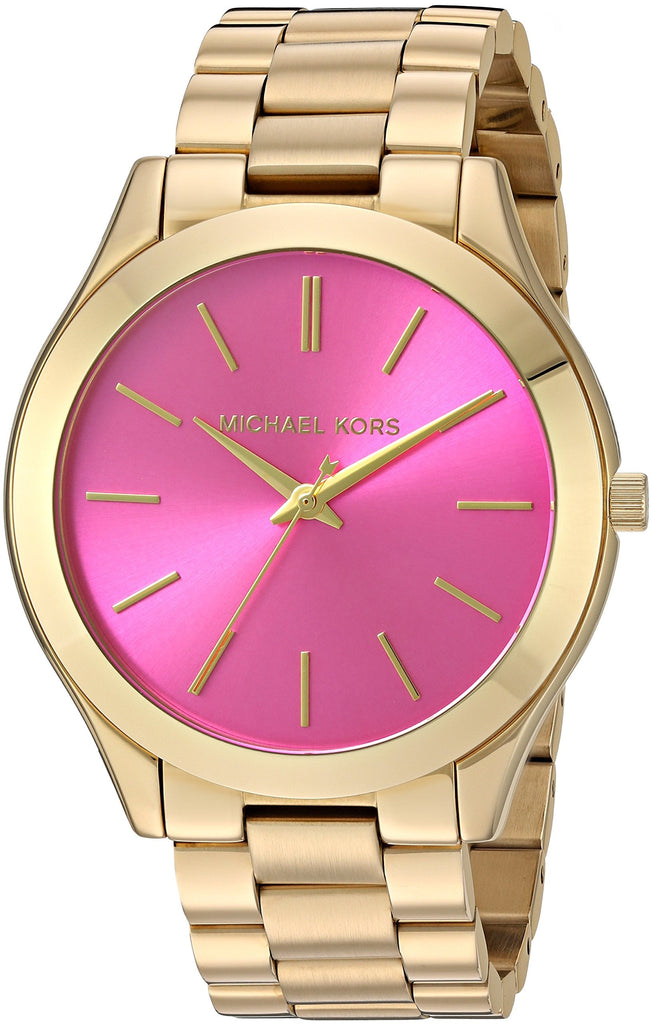 Michael Kors Slim Runway Pink Dial Rose Gold Steel Strap Watch for Women - MK3264 Buy Now By Michael Kors