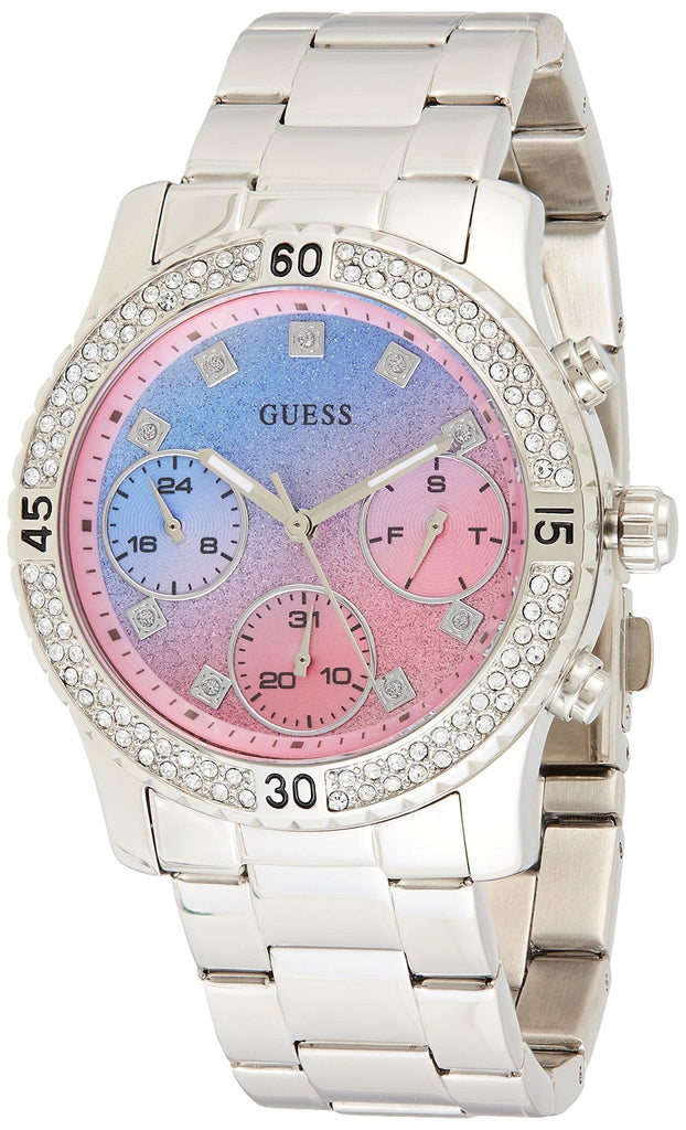Guess Confetti Multicolored Dial Silver Steel Strap Watch For Women - W0774L1 Buy Now By Guess