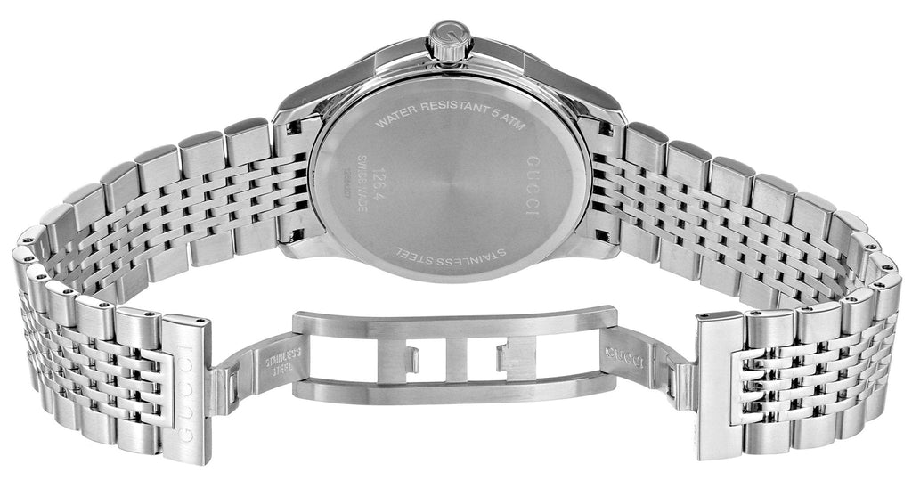 Gucci G Timeless Diamonds Silver Dial Silver Steel Strap Watch For Men - YA126407 Buy Now By Gucci