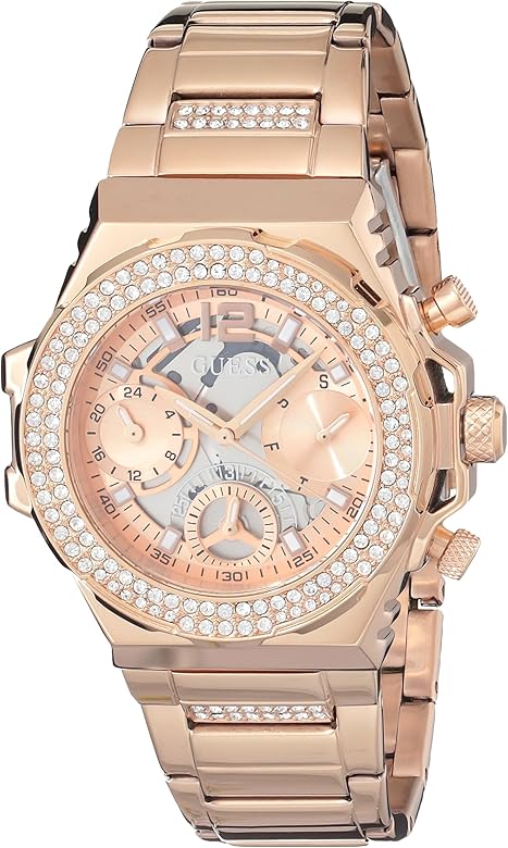 Guess Fusion Chronograph Rose Gold Dial Rose Gold Steel Strap Watch for Women - GW0552L3 Buy Now By Guess