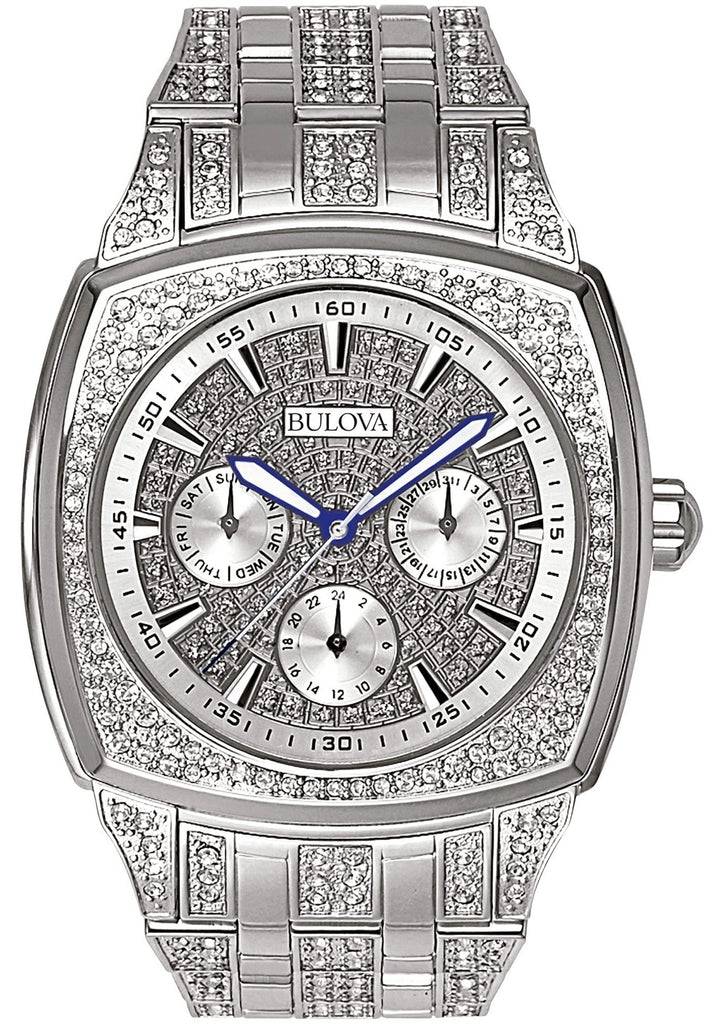 Bulova Crystal Collection Phantom Silver Dial Silver Steel Strap Watch for Men - 96C002 Buy Now By Bulova