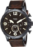 Fossil Nate Chronograph Brown Dial Brown Leather Strap Watch for Men - JR1487 Buy Now By Fossil