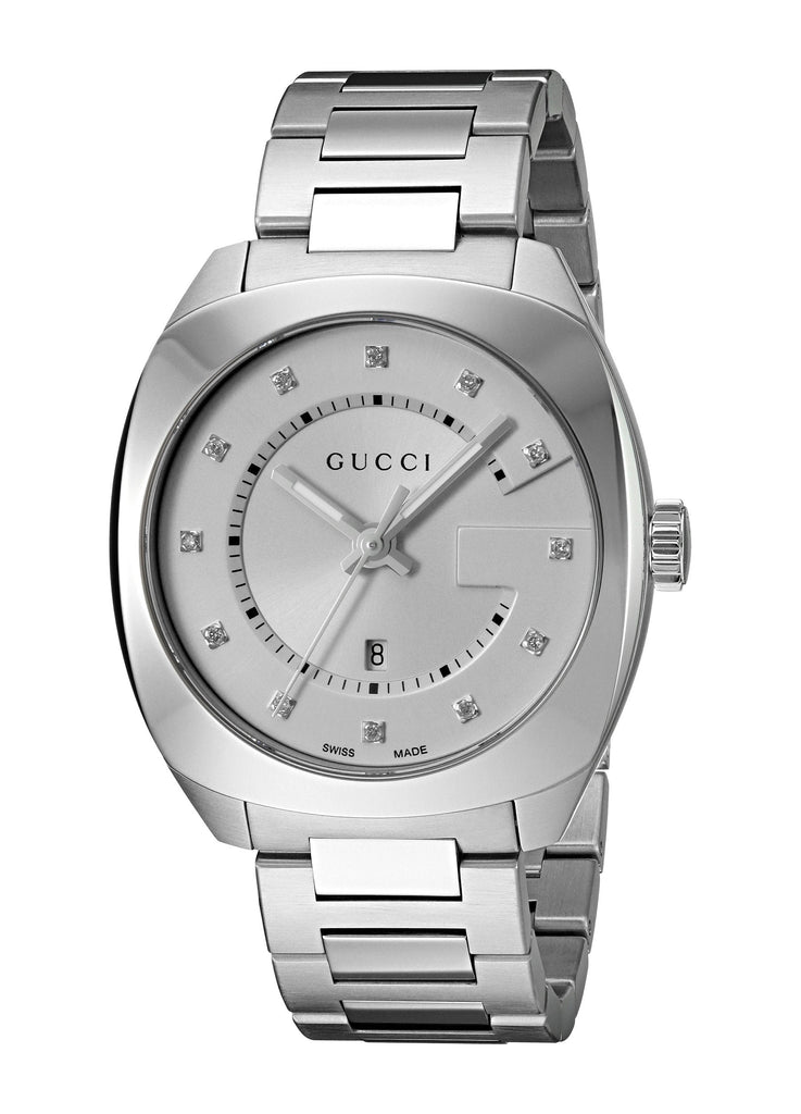Gucci GG2570 Diamonds White Dial Silver Steel Strap Watch For Women - YA142403 Buy Now By Gucci
