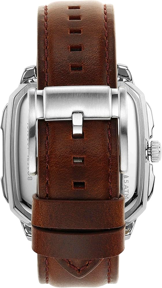 Fossil Inscription Automatic Skeleton Blue Dial Brown Leather Strap Watch for Men - BQ2571 Buy Now By Fossil