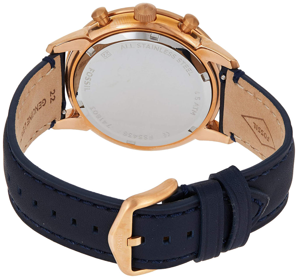Fossil Townsman Chronograph Blue Dial Blue Leather Strap Watch for Men - FS5436 Buy Now By Fossil